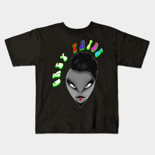 Grey Pride Gay Grey Alien Kids T-Shirt